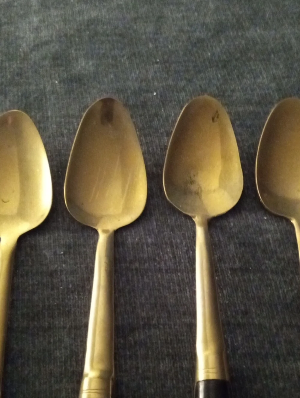 Vintage SIAM Brass & Rosewood Spoons